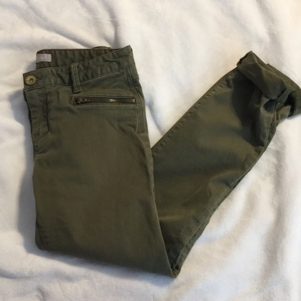 Banana Republic green skinny jeans